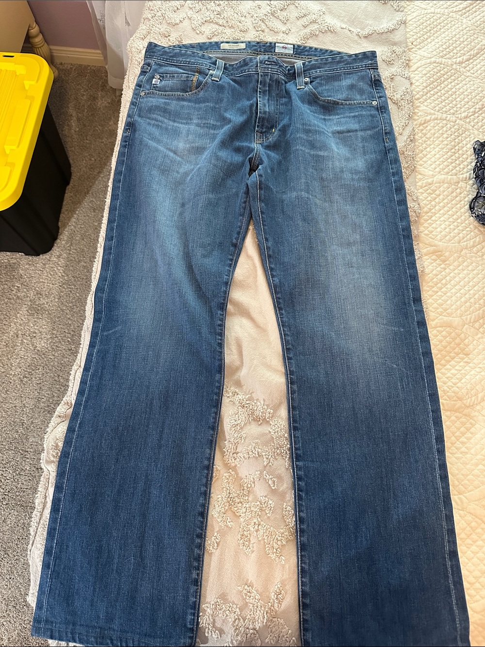 Ag Adriano Goldschmied Men's Bootcut Jeans in Blue Wash